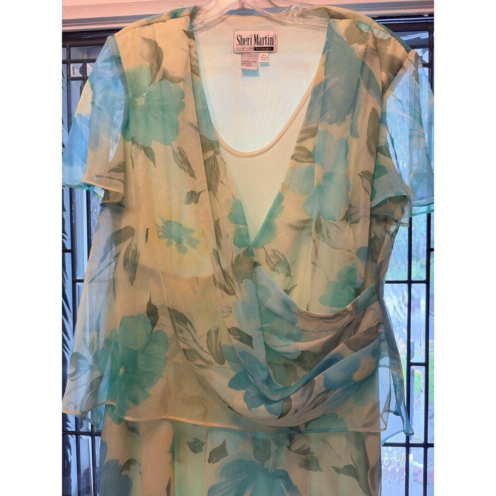 Sherri Martin VTG Pastel Size  18W  Formal Midi Chiffon Fully Lined Formal Dress - Picture 10 of 16
